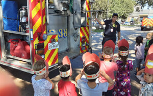 A visit by our community fire fighters