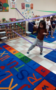 Crepe paper obstacle course