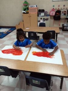 Exploring with finger paint