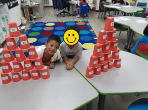 Number order cup stacking