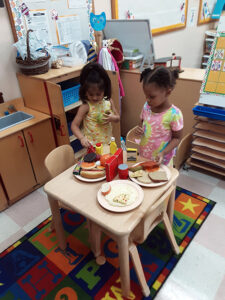 Preparing lunch in the home center